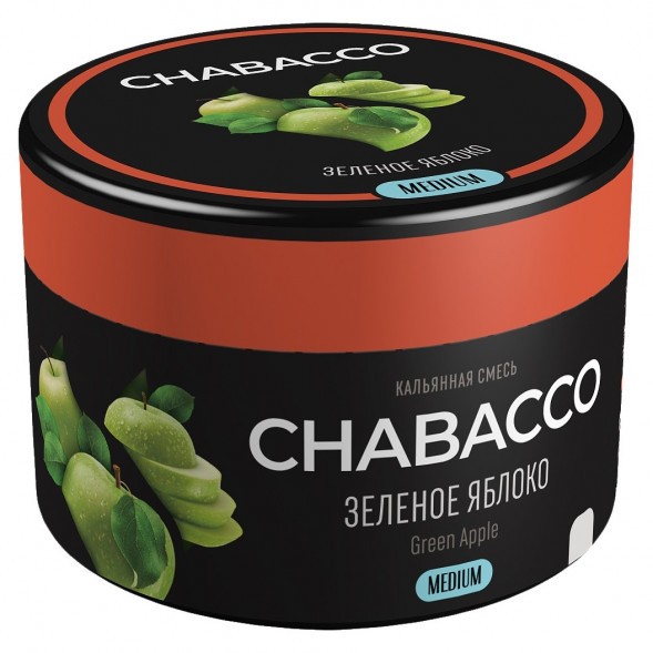 Смесь Chabacco MEDIUM - Green Apple (Зелёное Яблоко, 40 грамм) купить в Томске
