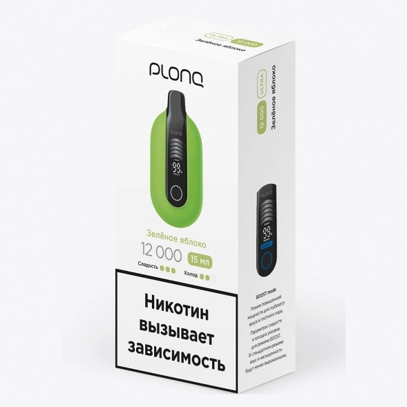 PLONQ ULTRA - Зелёное Яблоко (12000 затяжек) купить в Томске