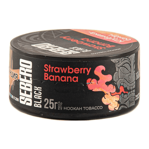 Табак Sebero Black - Strawberry Banana (Клубника и Банан, 25 грамм) купить в Томске