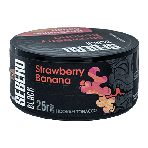Табак Sebero Black - Strawberry Banana (Клубника и Банан, 25 грамм) купить в Томске