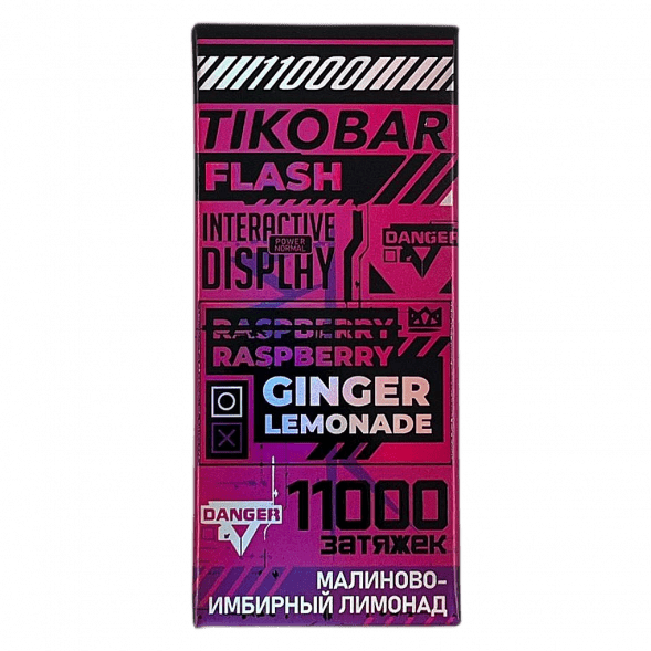 TIKOBAR FLASH - Малиново-Имбирный Лимонад (Raspberry Ginger Lemonade, 11000 затяжек) купить в Томске