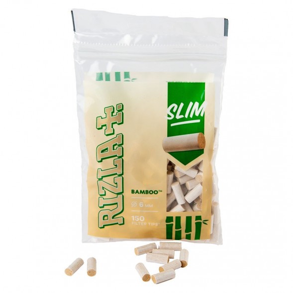 Фильтры для самокруток Rizla+ - Slim Bamboo (150 штук, 15x6 мм) купить в Томске