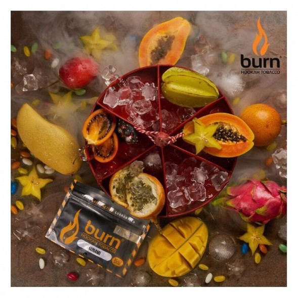Табак Burn - Tsunami (Тропические Фрукты со Льдом, 100 грамм) купить в Томске