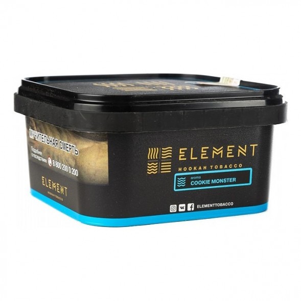 Табак Element Вода - Cookie Monster (Земляничное Печенье, 200 грамм) купить в Томске