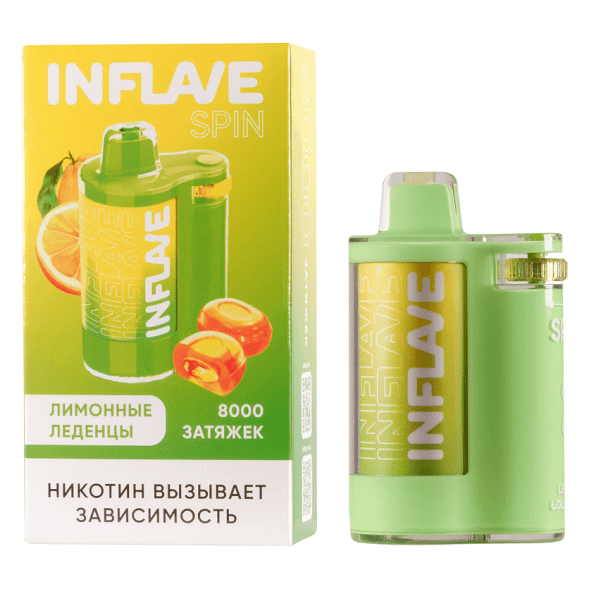 INFLAVE SPIN - Лимонные Леденцы (8000 затяжек) купить в Томске