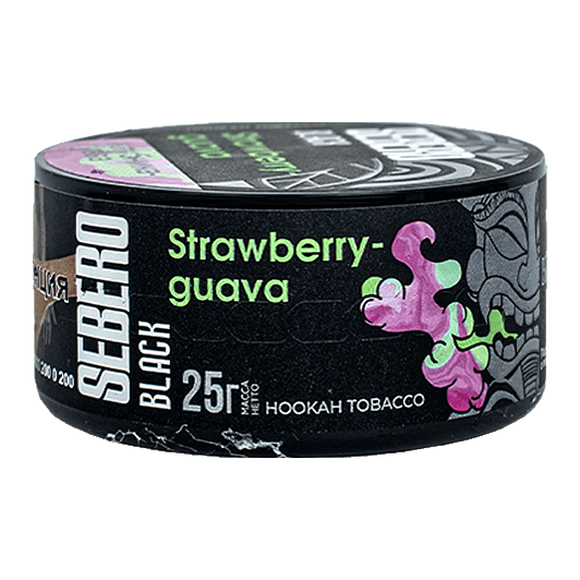 Табак Sebero Black - Strawberry Guava (Клубника и Гуава, 25 грамм) купить в Томске