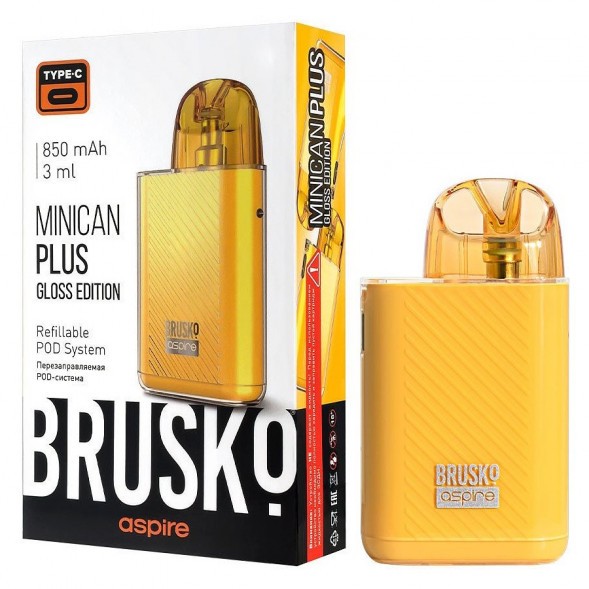 Электронная сигарета Brusko - Minican Plus Gloss Edition (850 mAh, Жёлтый) купить в Томске
