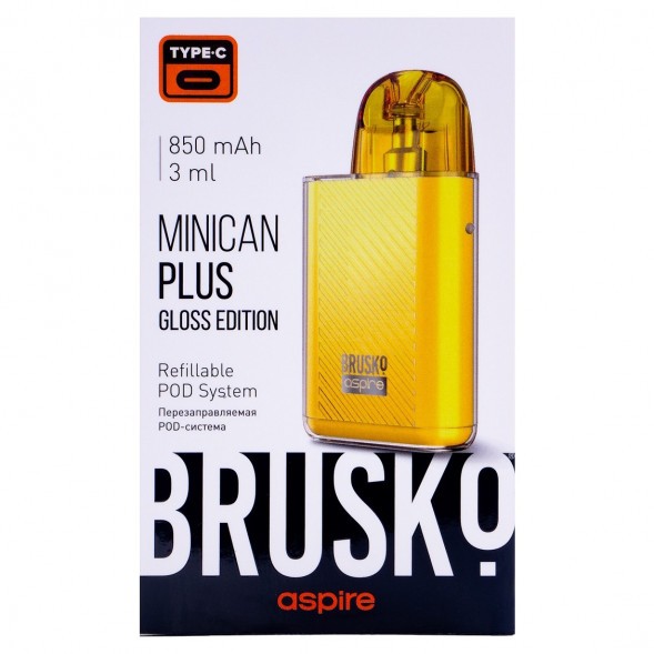 Электронная сигарета Brusko - Minican Plus Gloss Edition (850 mAh, Жёлтый) купить в Томске