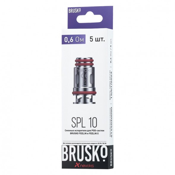 Испарители для Brusko Feelin (SPL-10, 0.6 Ом, 5 шт.) купить в Томске