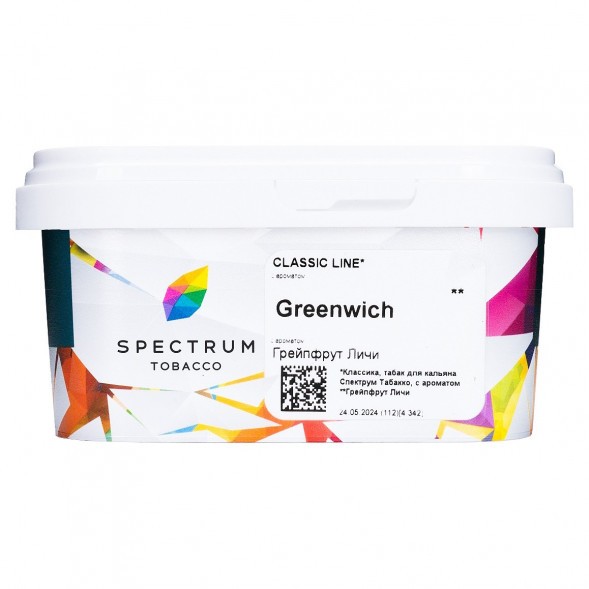Табак Spectrum - Greenwich (Грейпфрут Личи, 200 грамм) купить в Томске