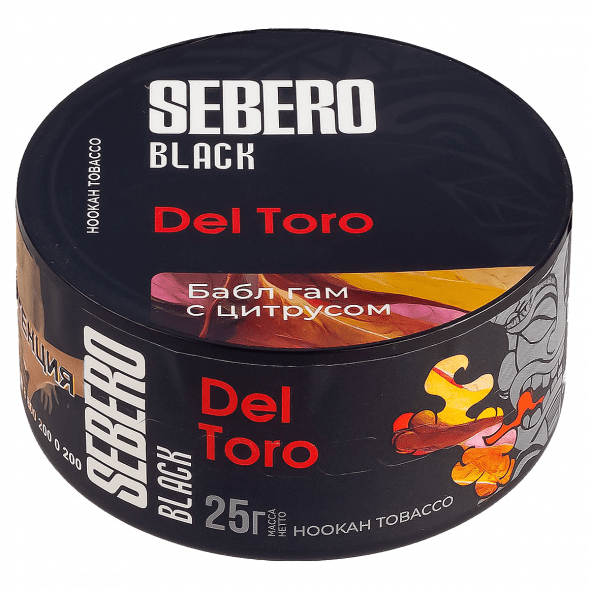 Табак Sebero Black - Del Toro (Бабл гам с Цитрусом, 25 грамм) купить в Томске