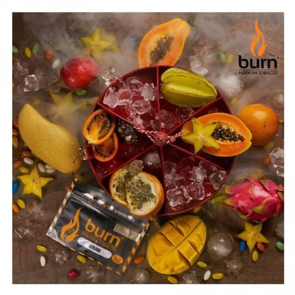 Табак Burn - Tsunami (Тропические Фрукты со Льдом, 25 грамм) купить в Томске