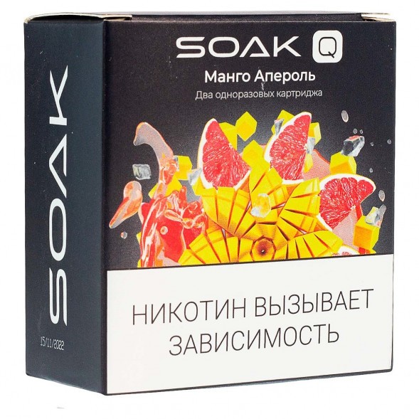 Картридж SOAK Q - Манго Апероль (1500 затяжек х 2 шт.) купить в Томске