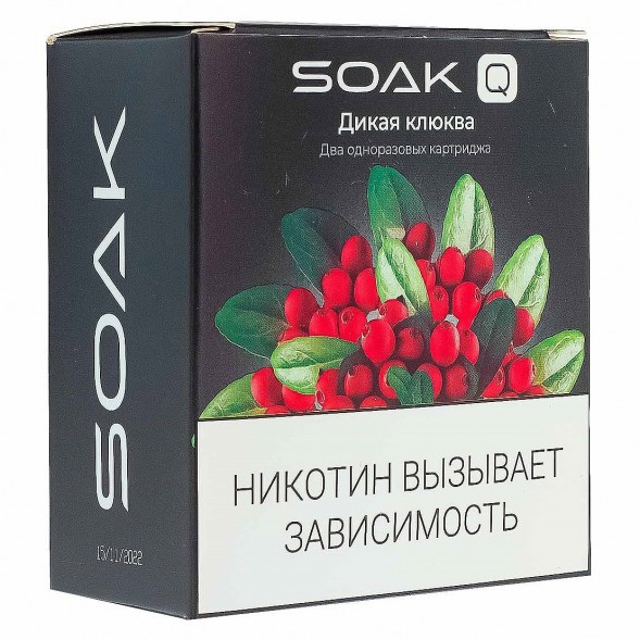 Картридж SOAK Q - Дикая Клюква (1500 затяжек х 2 шт.) купить в Томске